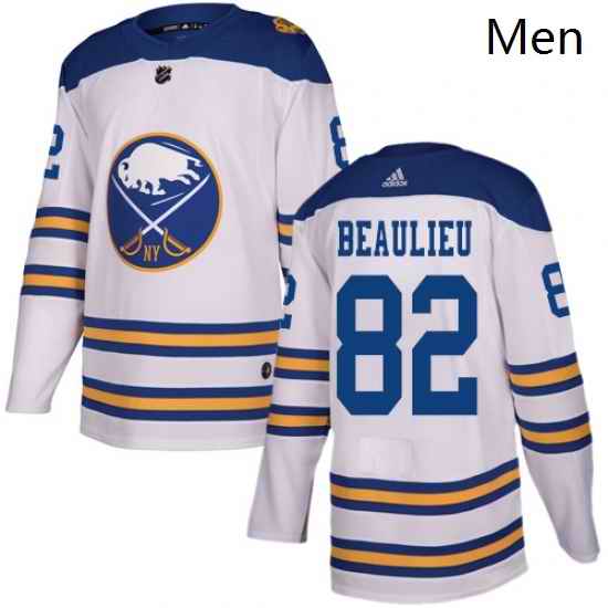 Mens Adidas Buffalo Sabres 82 Nathan Beaulieu Authentic White 2018 Winter Classic NHL Jersey